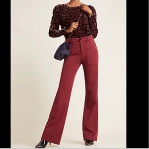 Anthropologie The Essential Trouser in Wine Size 8